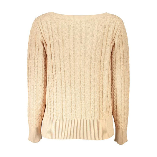 Elegant Beige Long Sleeved Sweater