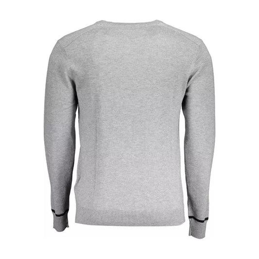 Guess Jeans Chic Gray Wool-Blend Round Neck Sweater chic-gray-wool-blend-round-neck-sweater