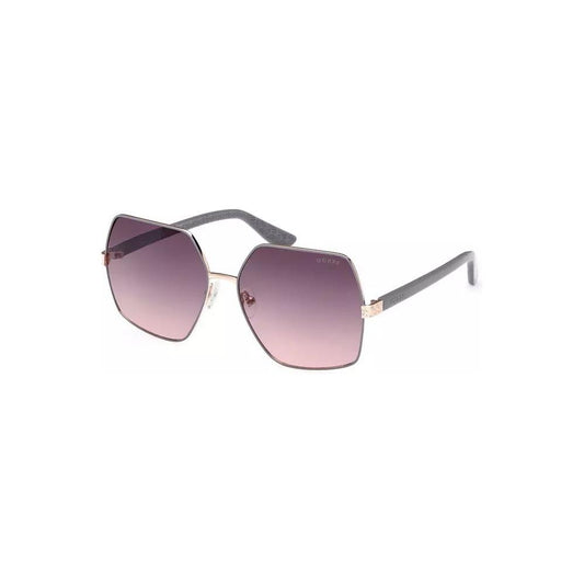 Chic Square Metal Sunglasses in Pink