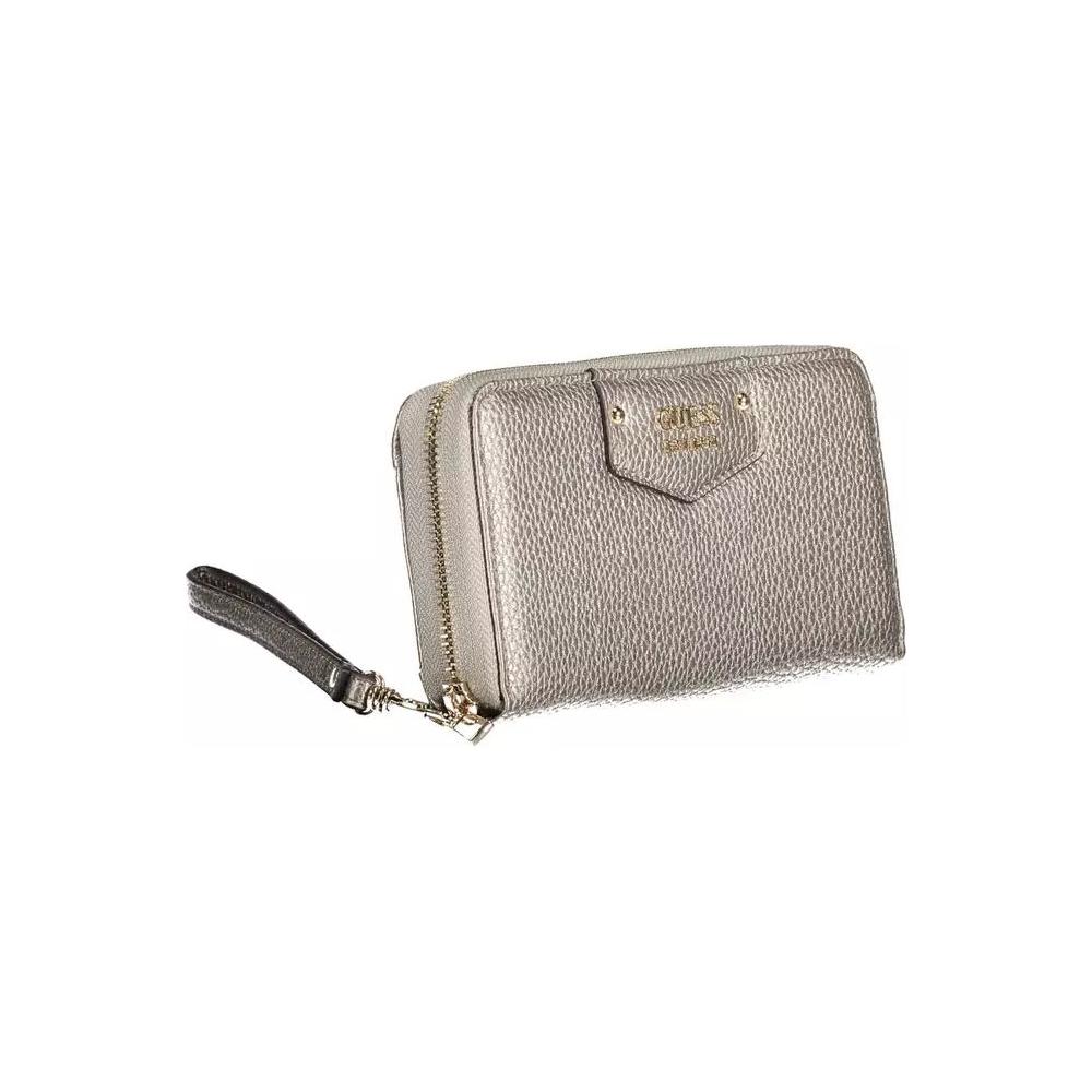 Guess Jeans | Stylish Silver Zip Wallet with Coin Purse| McRichard Designer Brands   