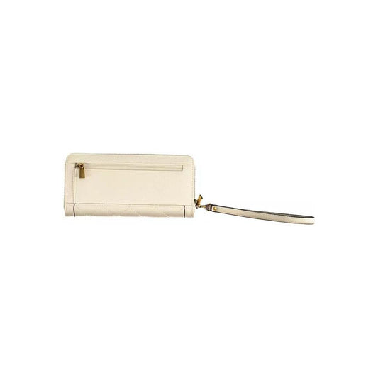 Chic Beige Polyethylene Wallet with Contrasting Details