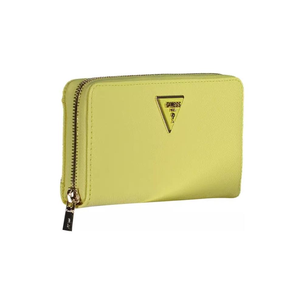 Guess Jeans Chic Yellow Polyethylene Compact Wallet chic-yellow-polyethylene-compact-wallet