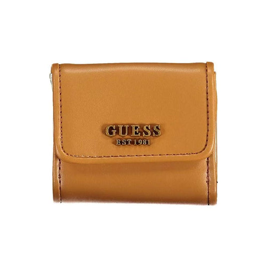 Guess Jeans | Chic Brown Snap Wallet with Contrast Detailing| McRichard Designer Brands   
