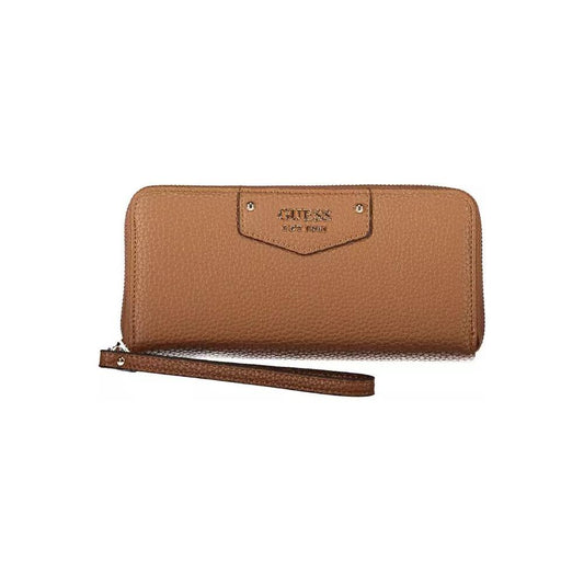 Chic Contrast Detail Brown Wallet