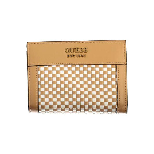 Guess Jeans | Elegant Brown Compact Wallet with Secure Closure| McRichard Designer Brands   