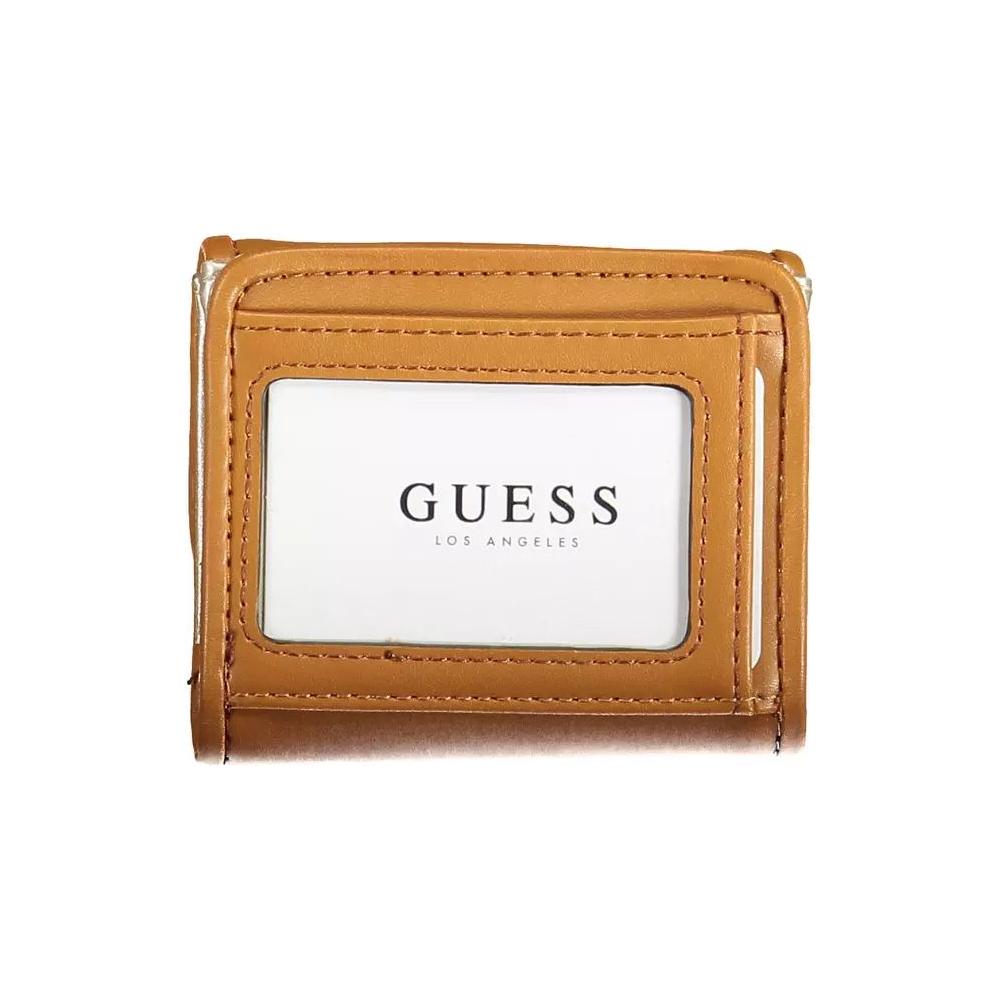 Guess Jeans Chic Brown Snap Wallet with Contrast Detailing chic-brown-snap-wallet-with-contrast-detailing