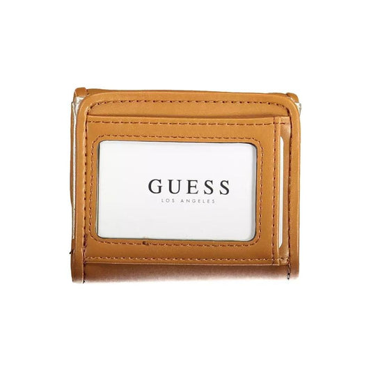 Guess Jeans | Chic Brown Snap Wallet with Contrast Detailing| McRichard Designer Brands   