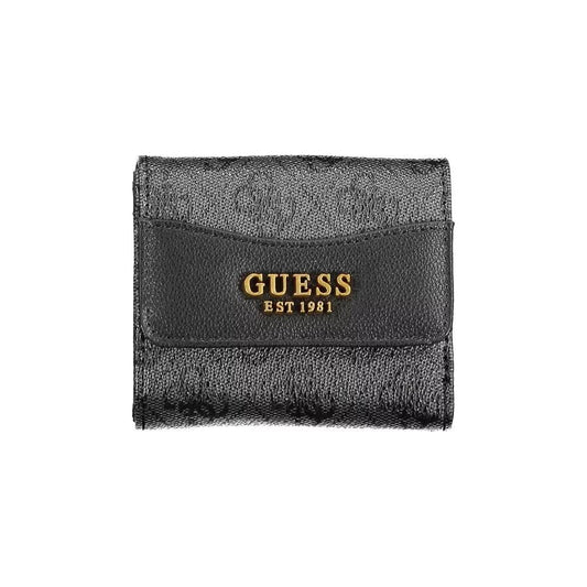 Chic Black Wallet with Contrasting Details