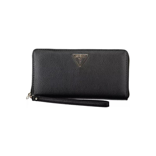 Guess Jeans | Chic Black Polyethylene Wallet with Coin Purse| McRichard Designer Brands   