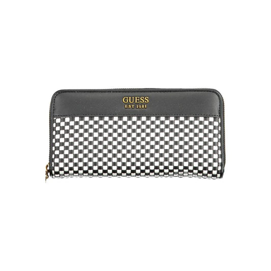 Sleek Black Polyethylene Wallet with Contrasting Details