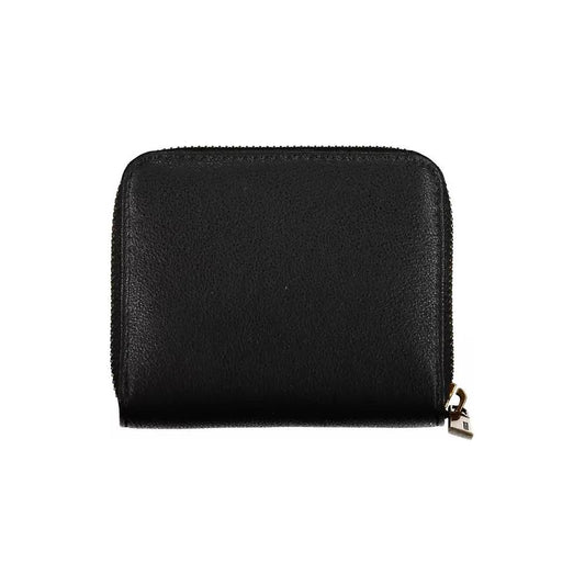 Sleek Black Polyethylene Guess Wallet with Zip Closure