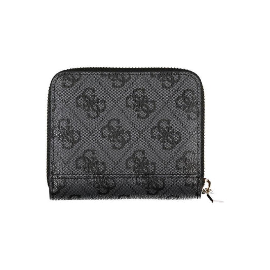 Elegant Black Polyethylene Wallet with Logo Detail