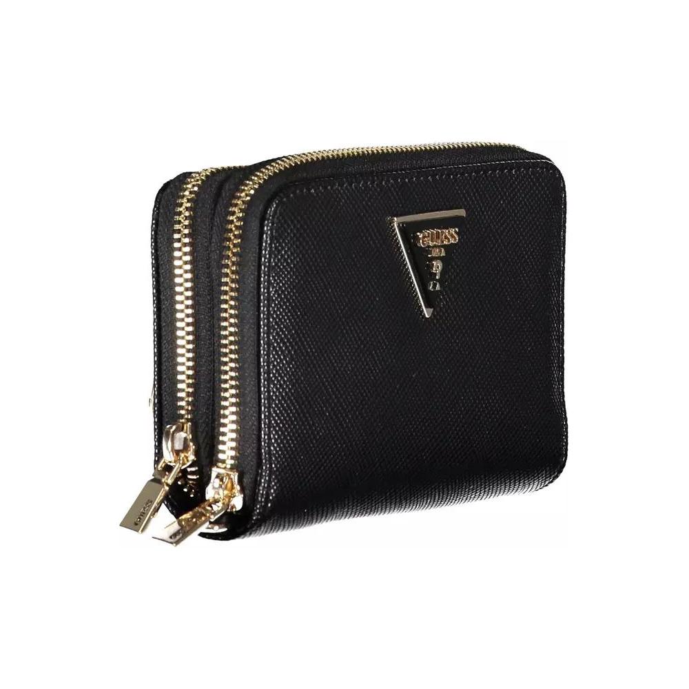 Guess Jeans Elegant Black Wallet with Contrasting Accents elegant-black-wallet-with-contrasting-accents