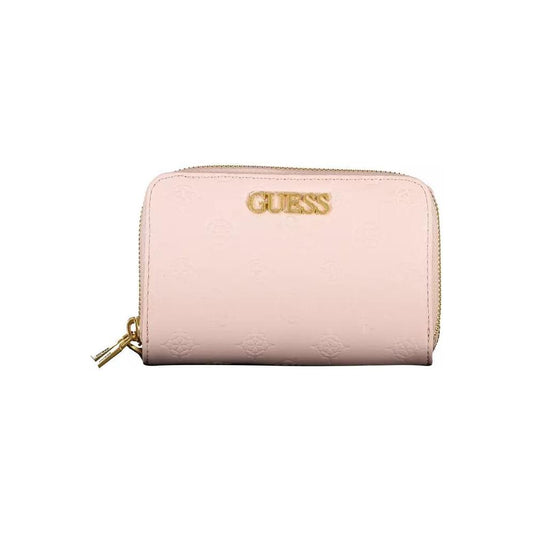 Guess Jeans | Chic Pink Double Compartment Wallet with Logo Detail| McRichard Designer Brands   