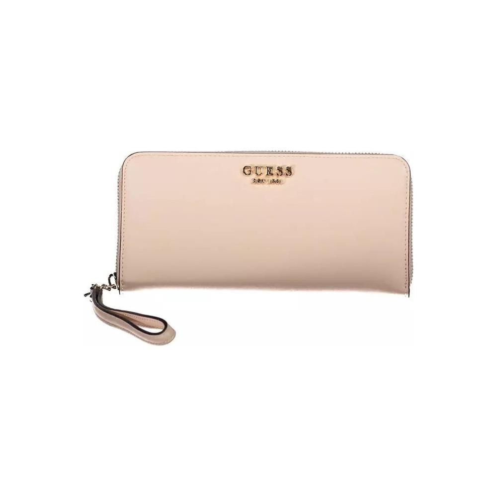 Guess Jeans Chic Pink Polyethylene Multi-Compartment Wallet chic-pink-polyethylene-multi-compartment-wallet
