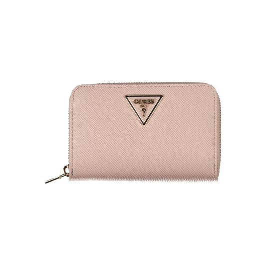 Guess Jeans Chic Pink Polyethylene Zip Wallet chic-pink-polyethylene-zip-wallet