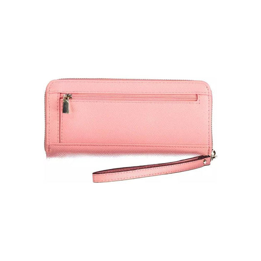 Guess Jeans | Chic Pink Zip Wallet with Contrasting Details| McRichard Designer Brands   