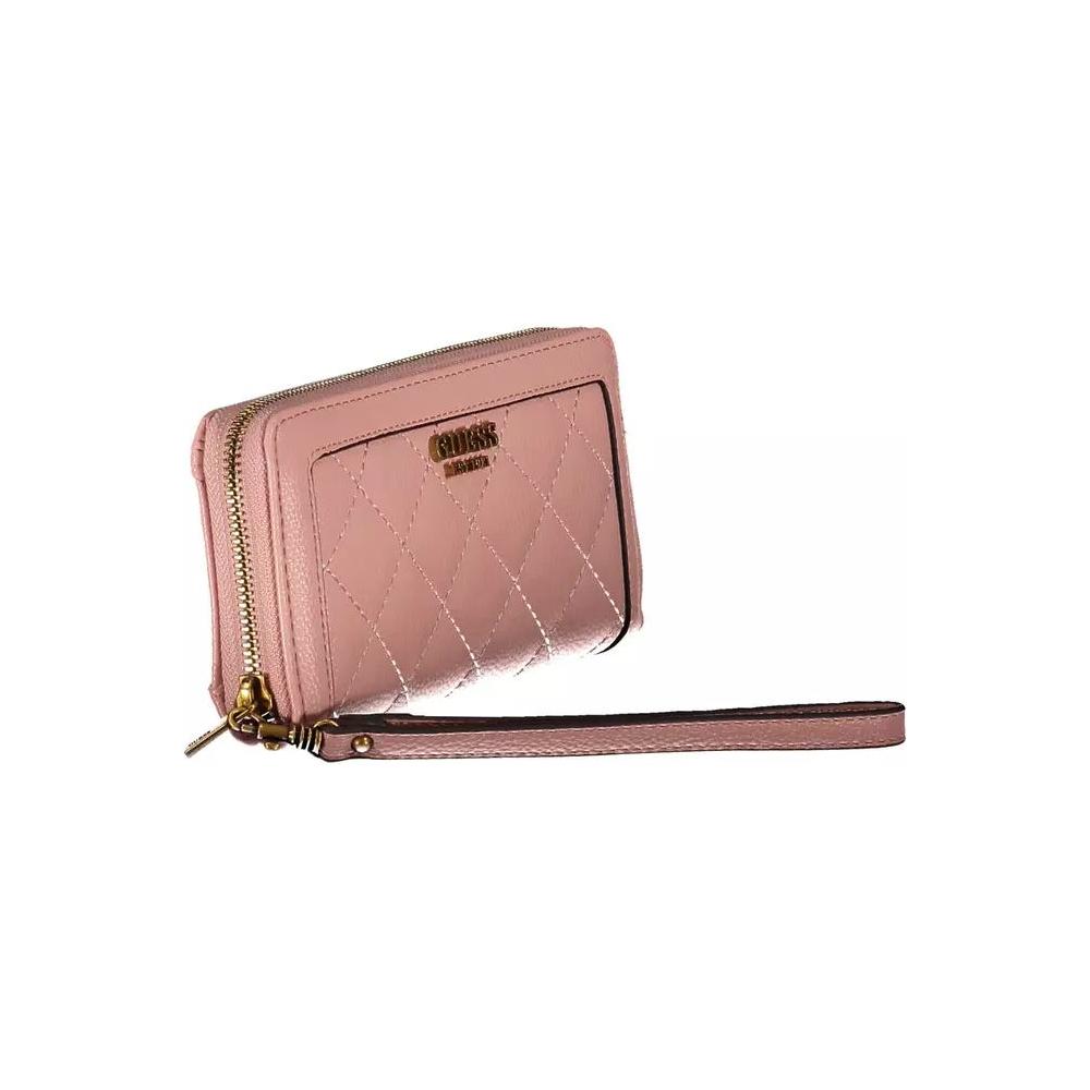 Guess Jeans Chic Pink Wallet with Contrast Zip & Logo chic-pink-wallet-with-contrast-zip-logo