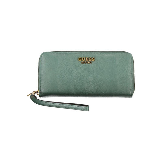 Guess Jeans Chic Green Polyethylene Wallet with Multiple Compartments chic-green-polyethylene-wallet-with-multiple-compartments