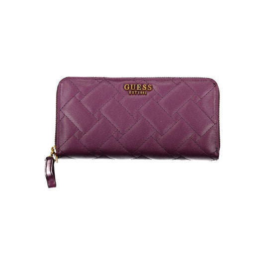 Elegant Purple Zip Wallet with Multiple Compartments