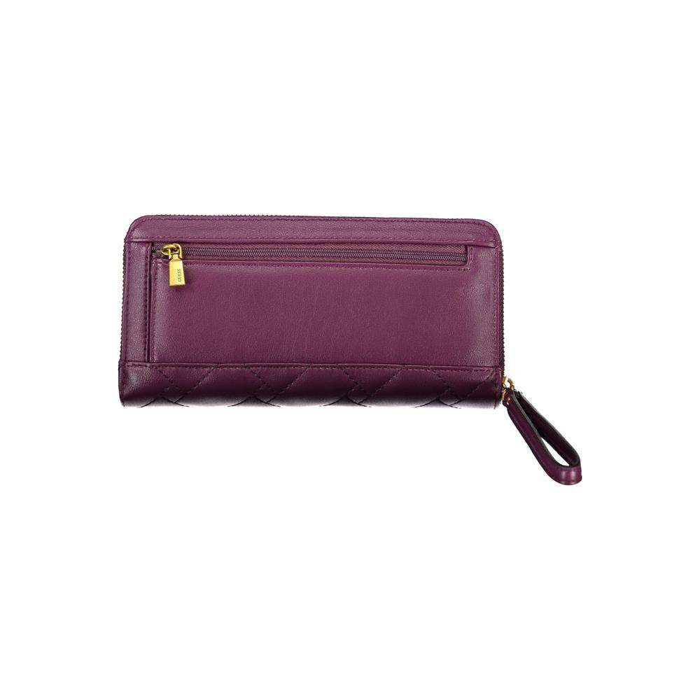 Guess Jeans | Elegant Purple Zip Wallet with Multiple Compartments| McRichard Designer Brands   