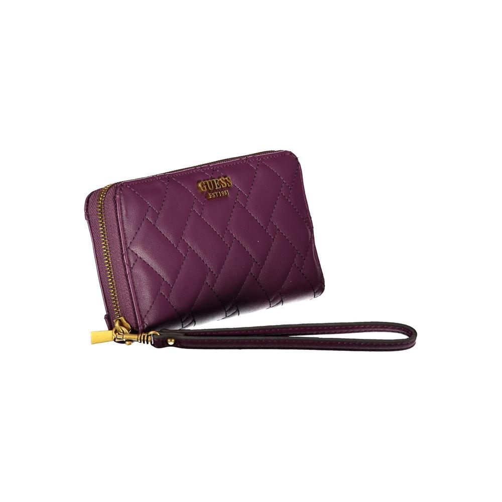 Guess Jeans | Elegant Purple Zip Wallet with Multiple Compartments| McRichard Designer Brands   