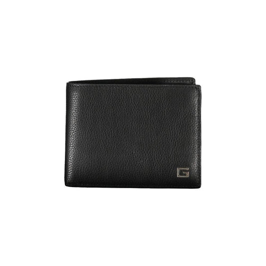 Guess Jeans | Sleek Black Leather Dual Compartment Wallet| McRichard Designer Brands   