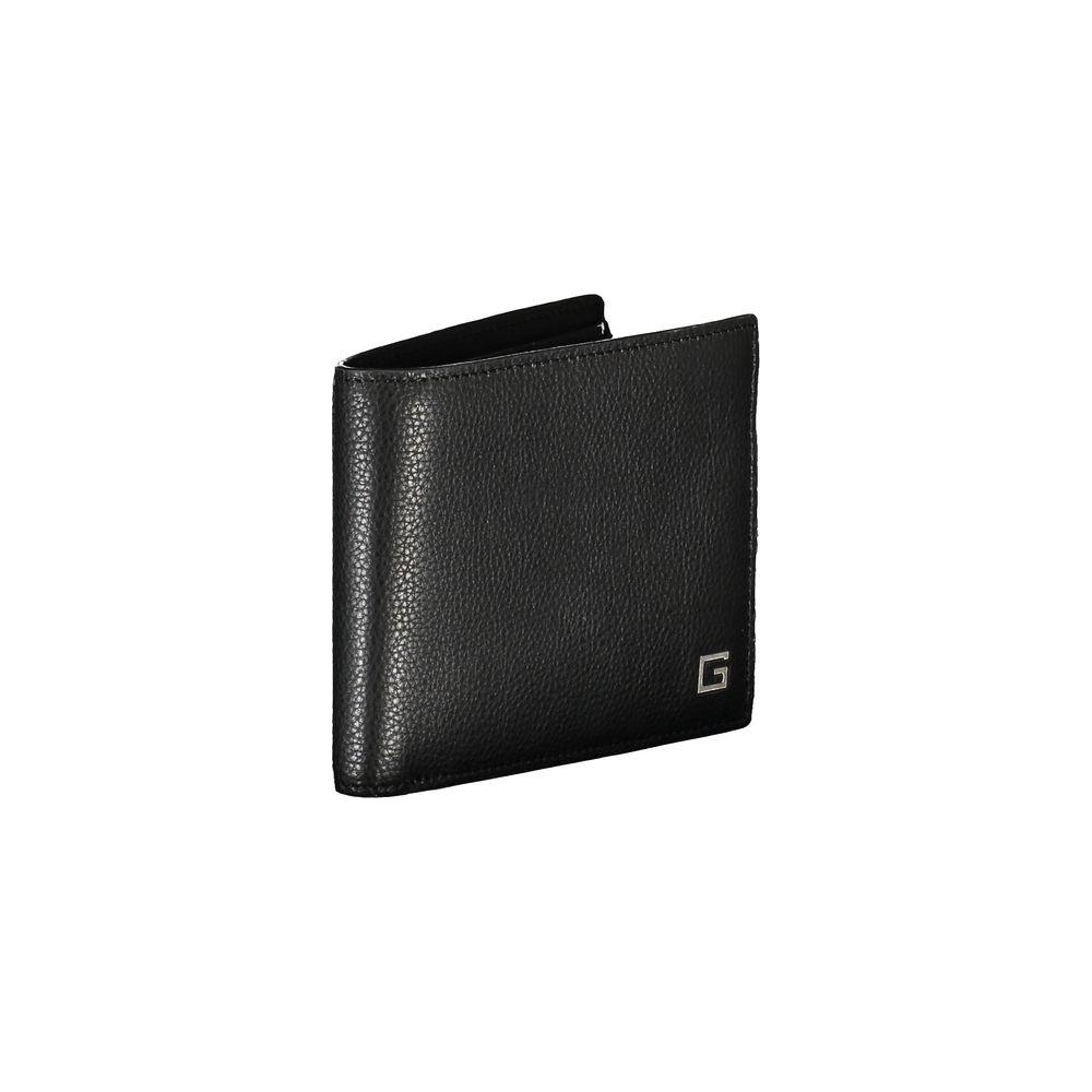 Guess Jeans | Sleek Black Leather Dual Compartment Wallet| McRichard Designer Brands   