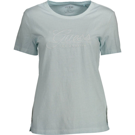 Chic Light Blue Embroidered Tee