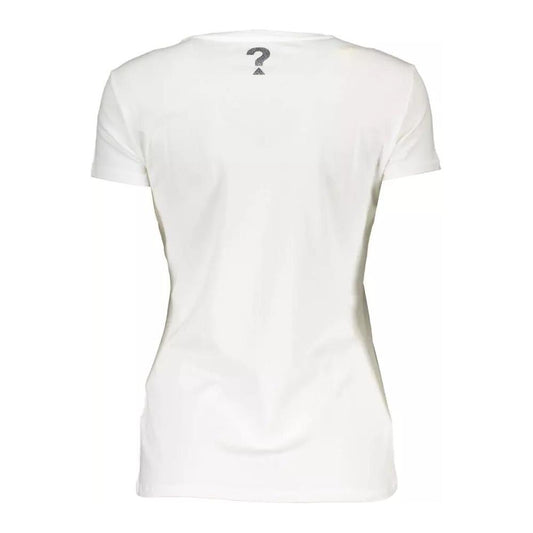 Guess Jeans | Chic White Logo Tee with Stretch Comfort| McRichard Designer Brands   