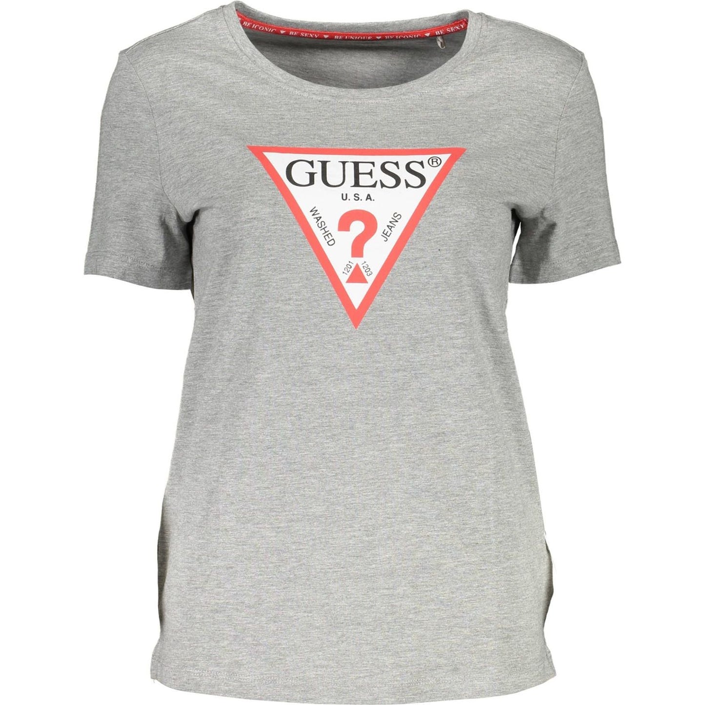 Guess Jeans Chic Gray Printed Logo Tee chic-gray-printed-logo-tee