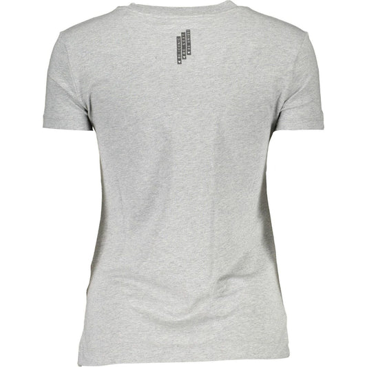 Guess Jeans Chic Gray Crew Neck Logo Tee chic-gray-crew-neck-logo-tee
