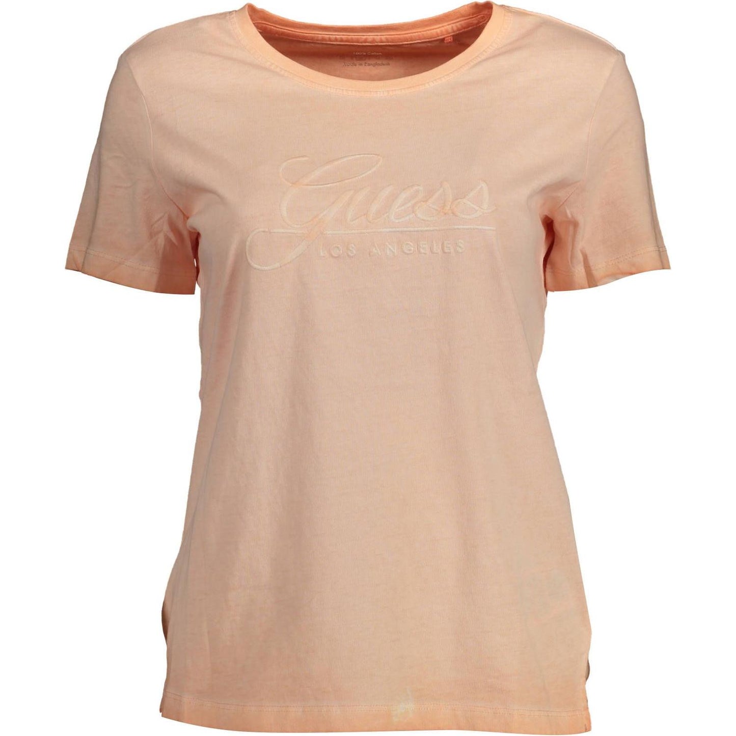 Guess Jeans | Chic Pink Embroidered Logo Tee| McRichard Designer Brands   