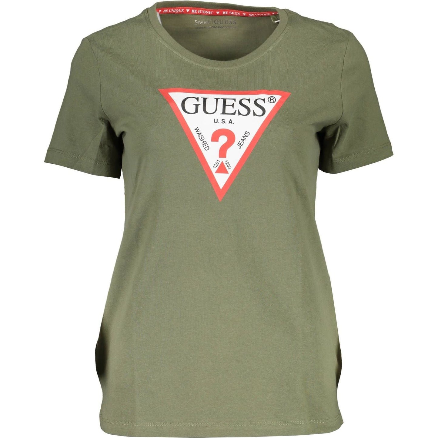 Guess Jeans Chic Green Crew Neck Logo Tee chic-green-crew-neck-logo-tee