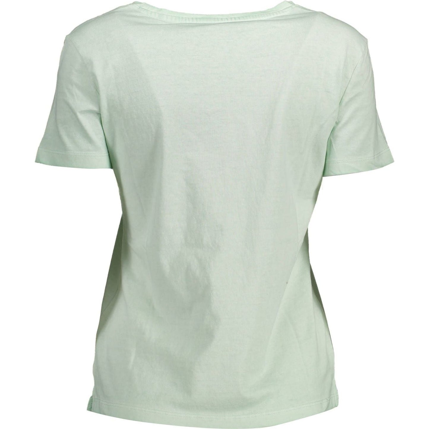 Guess Jeans Elegant Green Embroidered Logo Tee elegant-green-embroidered-logo-tee