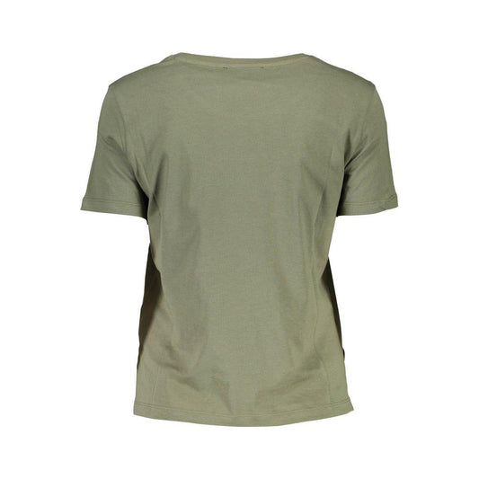 Chic Green Logo Tee with Short Sleeves