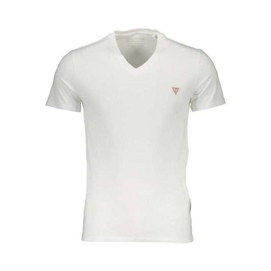 Chic White Slim Fit V-Neck Tee