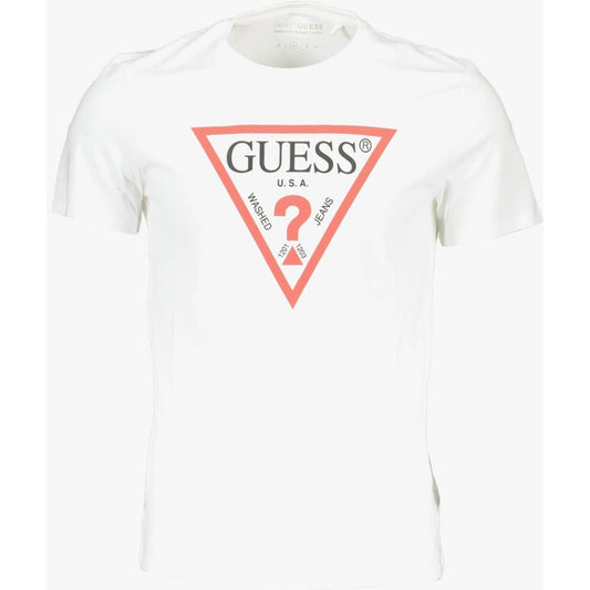 Guess Jeans Sleek Slim Fit White Tee with Logo Print sleek-slim-fit-white-tee-with-logo-print