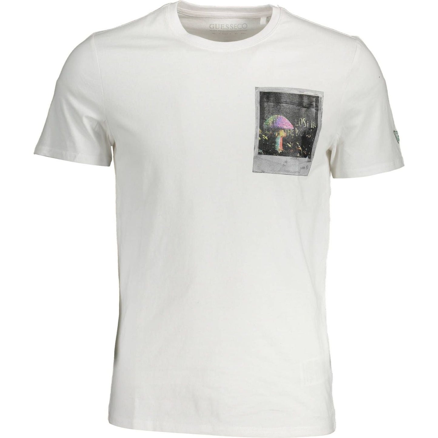 Guess Jeans Elegant Slim Fit White Tee with Print Detail elegant-slim-fit-white-tee-with-print-detail