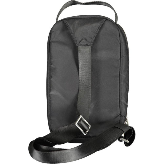 Sleek Black Shoulder Bag with Logo Detail