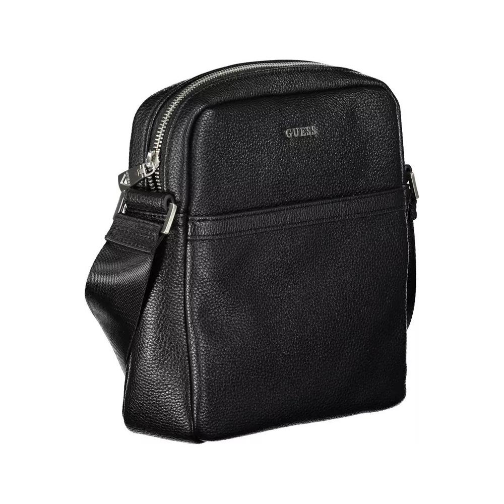 Guess Jeans Sleek Black Shoulder Bag with Logo Detail sleek-black-shoulder-bag-with-logo-detail-1