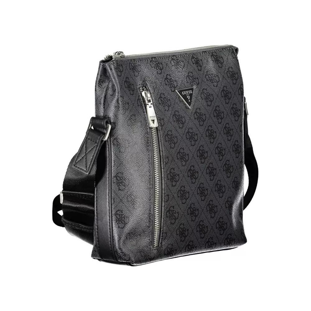 Guess Jeans Sleek Black Shoulder Bag with Contrasting Details sleek-black-shoulder-bag-with-contrasting-details-1