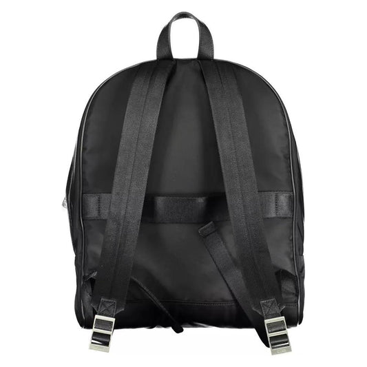 Guess Jeans Sleek Black Nylon Backpack with Laptop Compartment sleek-black-nylon-backpack-with-laptop-compartment