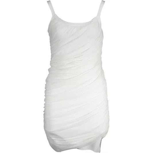 Elegant White Tank Dress with Zip Accent