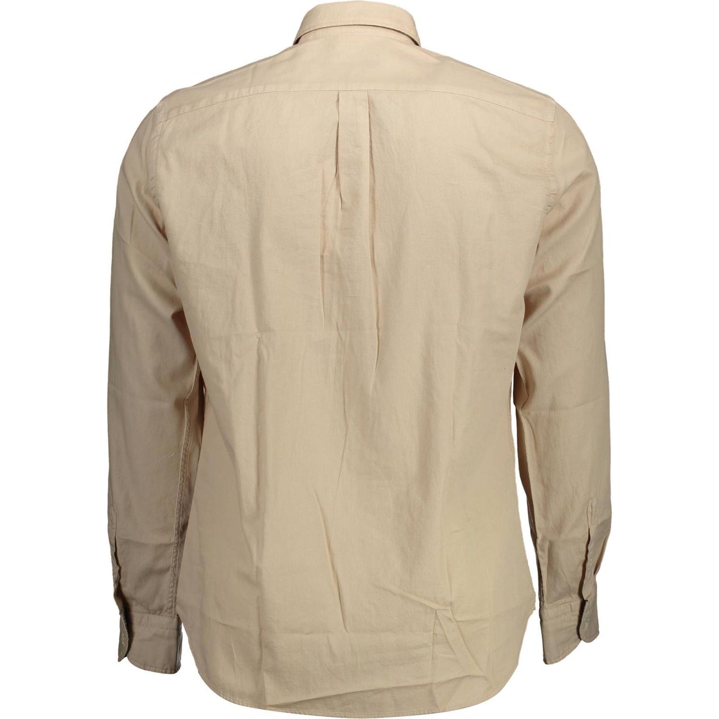 Harmont & Blaine | Chic Beige Cotton Shirt with Contrast Details| McRichard Designer Brands   