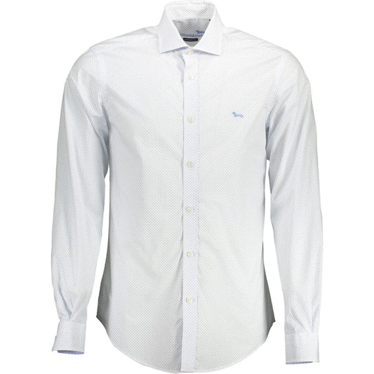 Harmont & Blaine | Elegant White Cotton Shirt with Contrast Detailing| McRichard Designer Brands   