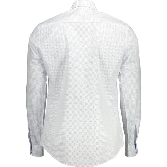 Harmont & Blaine | Elegant White Cotton Shirt with Contrast Detailing| McRichard Designer Brands   