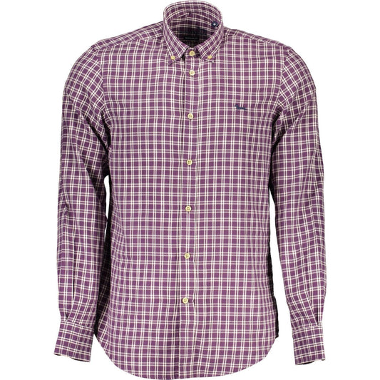Harmont & Blaine | Elegant Purple Cotton Long Sleeve Shirt| McRichard Designer Brands   