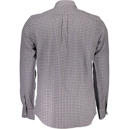 Elegant Purple Cotton Long Sleeve Shirt