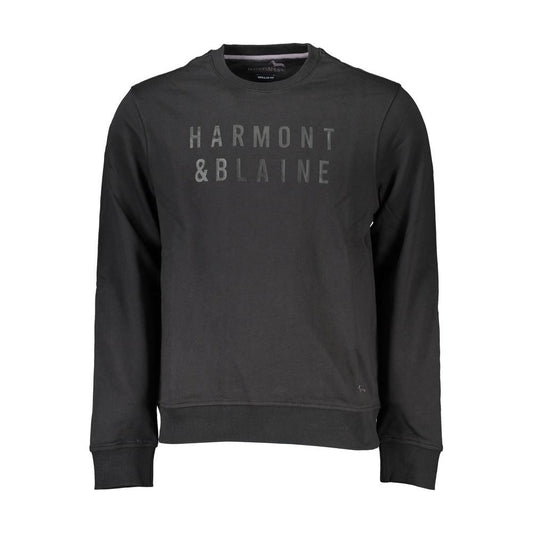 Harmont & Blaine Sleek Black Long-Sleeved Crew Neck Sweatshirt sleek-black-long-sleeved-crew-neck-sweatshirt